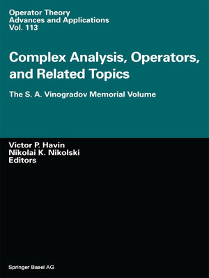cover image of Complex Analysis, Operators, and Related Topics